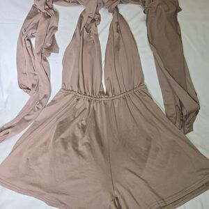 Lulus Chic Tan Halter Romper